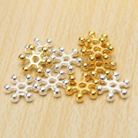 100Pcs Silver Gold 8mm Daisy Flower Spacer Beads Diy Jewelry Findings