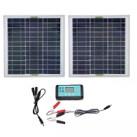 100W Zonnepaneel Kit Aluminium Frame Polycrystalline Cellen 12V Off Grid Energiesysteem MPPT Controller USB RV Boot Cara