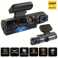 1080P Car Dual Lens Dash Cam Voor  en Binnenkamera met IR Nachtzicht Loop Recording Brede Hoek Auto DVR Camera M8