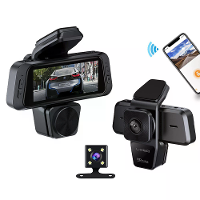 1080P Drievoudige Kanaal Auto DVR WIFI HD 170° Groothoek Nachtzicht Dashcam Bewegingsdetectie Parkeer Monitor Achteruitk