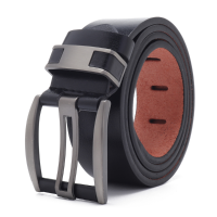 108CM Business Alloy Buckle Leather Belt Plain Waistband