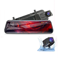 10Inch Aanraakscreen 1080P HD Voor  en Achterdual camera Volledig scherm streaming auto achteruitkijkspiegel dashcam dua