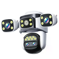 10K UHD WiFi 6 PTZ camera 8MP Draadloze Buiten 10X Zoom Drie Scherm Vier Lens Automatische Tracking Twee weg Intercom Wa