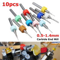 10Pcs 0.5 1.4Mm Carbide End Mill Set Pcb Cutter 3.175Mm Shank Cnc Engraving Bit