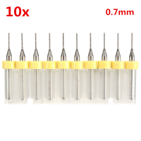 10Pcs 0.7Mm Mini Pcb Drill Bits For Cnc Print Circuit Board Tungsten Steel