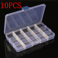 10Pcs 15 Cells Compartment Plastic Storage Box Adjustable Detachable For Nail Tip Gems Little Stuff