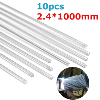 10Pcs 2.4X1000mm Silver Aluminum Alloy Tig Filler Rods Welding Brazing Wire Tool