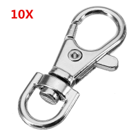 10Pcs 38mm Silver Zinc Alloy Swivel Lobster Claw Clasp With 8mm Round Ring