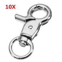 10Pcs 45mm Silver Zinc Alloy Swivel Lobster Claw Clasp With 11mm Round Ring
