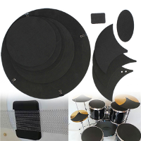 10Pcs Bass Snare Drum Sound Off Mute Silencer Drumming Rubber Practice Pad Set