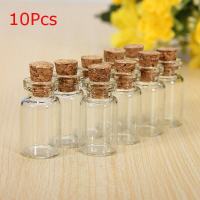 10Pcs Clear Empty Cork Message Glass Bottles Vial For Gifts