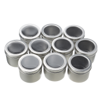 10Pcs Empty Round Aluminum Box 60ml Jar Tin Nail Art Decoration Gem Container Gift Boxes