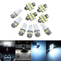 10Pcs Interior Reading Lights Car License Plate Light Bulbs Kit For 2004 2015 Nissan Titan Pickup