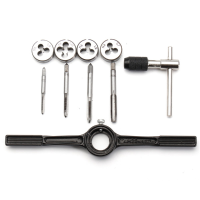 10Pcs M4 M8 Alloy Steel Metric Tap Wrench And Die Set Alloy Metal Hand Tools