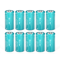10Pcs Meco 3.7V 1200mah Reachargeable Cr123a/16340 Li Ion Battery