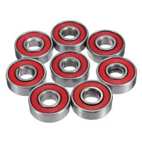 10Pcs Red Sealed Deep Groove Skateboard Ball Bearing 608 2rs 8x22x7mm