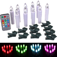 10Pcs Remote Control Colorful Led Flameless Candle Light Xmas Decor