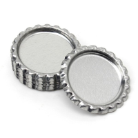 10Pcs Silver Metal Flat Bottle Cap Time Gem Cap Diy Jewelry Craft