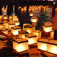 10Pcs Water Floating Candle Holder Waterproof Candleholder Lantern Wishing Light Candlestick 15x15cm