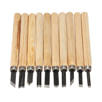 10Pcs Wood Handle Carving Mini Chisels Kit Handy Cutting Tools Set