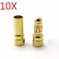 10X 5.5Mm Gold Bullet Connector Banana Plug For Esc Battery Motor