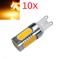 10X G9 7w Cob Warm White Aluminum Led Corn Light Bulbs 220v