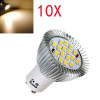 10X Gu10 6.4W 16 Smd 5630 Led Warm White Spot Bulb 185 265v