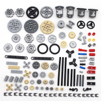 116 Stuks Technic Tech Accessoires Set 9686 Versnelling As Pin Kleine Track Gemengde onderdelen Stenen Bouwstenen Puzzel