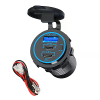 12 24V Triple USB Autolader Socket QC3.0 & Twee PD3.0 Met AAN/UIT Onafhankelijke Schakelaar Snel Opladen Adapter