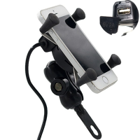 12 30V 3.5 6 Inch Motorcycle Phone Gps Holder X Grip Usb Charger Power Outlet Socket