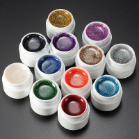 12 Colors Nail Art False French Glitter Uv Gel Builder Polish Set
