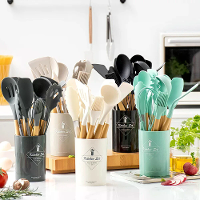 12 Delige voedselveilige siliconenkeukengerei set,spatula,maatlepel,praktische kookgereedschappen,keukengerei set