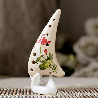 12 Hole Alto C Tone Crack Ocarina With Chinese Style Pattern