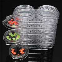 12 Rotating Drawers Clear Empty Nail Art Tips Collecting Deco Gems Rhinestone Storage Clear Case