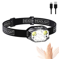 1200LM Superheldere Bewegingssensor Hoofdlamp Buiten Waterdichte Hoofd Fakkel USB Oplaadbare Hoofdlamp voor Vissen Kampe