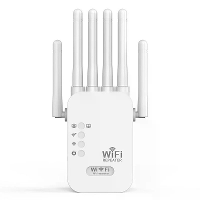 1200Mbps Draadloze WiFi Repeater Dual Band WIFI Versterker 2.4G/5G Netwerkversterker met 6 Antennes 360° Volledige Dekki