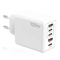 120W 5 poorts USB PD oplader 2USB A+3USB C PD QC3.0 Snellader Wandadapter EU Stekker US Stekker voor iPhone 15 14 13 Pro