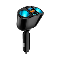 120W QC3.0 Autolader 12V/24V Dubbele USB Voedingsadapter Snel Opladen Autolichterstopcontact met Blauwe LED Digitaal