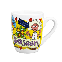 50 Jaar cadeau mok   300 ml   50e verjaardag vrouw   cartoon beker   cadeau