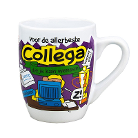 Cartoon cadeau koffie mok/beker   voor de allerbeste collega   300 ml   koffiebekers/feestartikelen