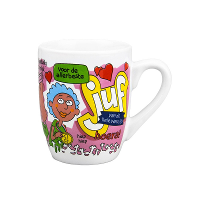 Cartoon cadeau koffiemok/beker voor de allerbeste juf   300 ml   koffiebekers/feestartikelen