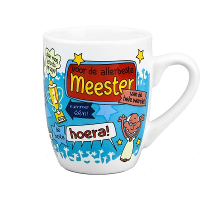 Cartoon koffiemok/beker school meester   300 ml   leraar cadeau beker   meesterdag