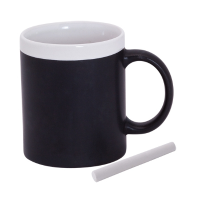 Krijt mok in het wit   beschrijfbare koffie/thee mok/beker