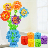 128Pcs Multicolor Snowflake Creative Building Blocks