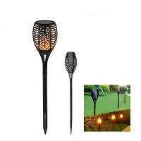 12LED/33LED Solar Tuinlamp Buiten Waterdicht Vlam Flickerende Fakkels Graszuil voor Tuin Decoratie Pad