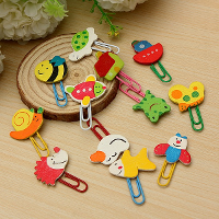 12Pcs Cute Cartoon Animal Paper Clip School Supplies Stationery