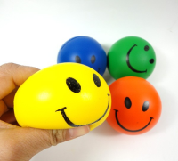 12Pcs Hand Stress Relief Squeeze Foam Ball Smile Face Balls Toys
