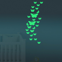 12Pcs Honana Fluorescent Glow Butterfly Wall Sticker
