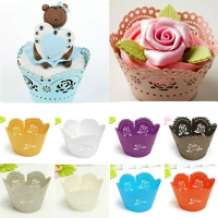12Pcs Roses Pearl Paper Cake Surrounding Edge Baking Cups