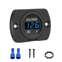 12V 24V Auto Voltmeter LED Digitaal Display Paneel Waterdichte Ronde Spanningsmeter met Terminals voor Auto Motorfiets R